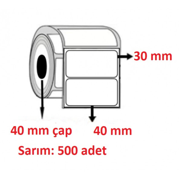 30X40 ECO TERMAL ETİKET  ( 500 li )