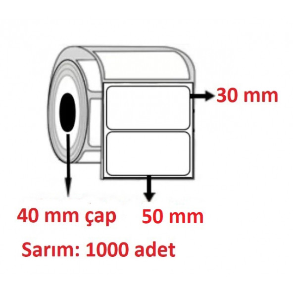 30X50 ECO TERMAL ETİKET  ( 1000 li )