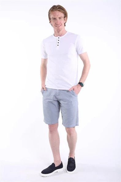İntersivin %100 Pamuklu Yandan Cepli Slim Fit Erkek Capri- Şort - Resim 4