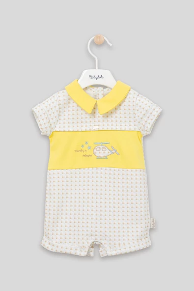 Helikopter Baskılı Yakalı Basic Bayramlık Unisex Tulum 13012 - 2