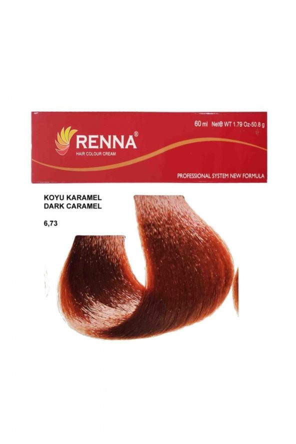 Renna Saç Boyası Tüp 60 Ml - 6-73 Koyu Karamel ( Oksidan Hediyeli )