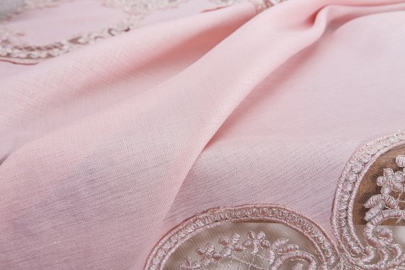 Finezza Elena Lüx Dantelli Simli Keten Kumaş Pudra Masa Örtüsü  160x220 cm-1459 - 6