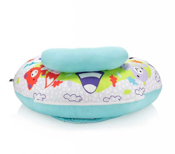 Wellgro Funny Animal Sırt Destekli Yer Minderi, Bebek Oturma Minderi - 4