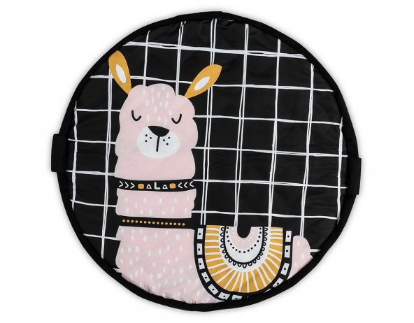 Wellgro Sevimli Lama Oyun Halı & Çanta-Pembe