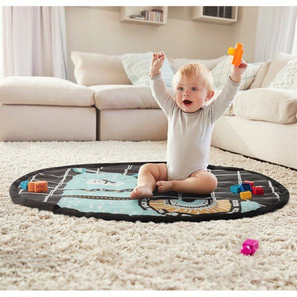 Wellgro Sevimli Lama Oyun Halı & Çanta-Pembe - 2