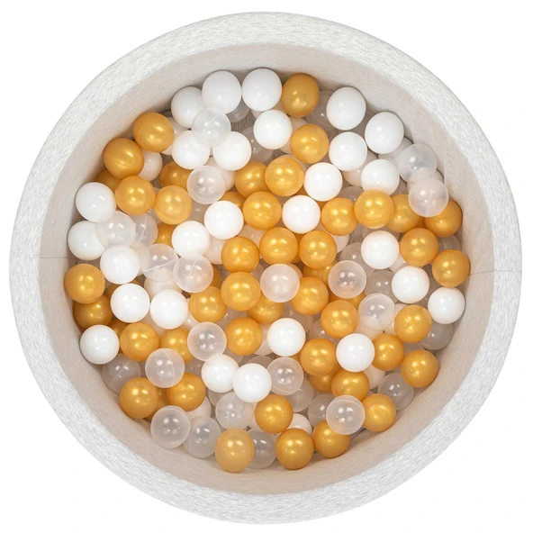 Wellgro Bubble Pops Açık Gri Sünger Top Havuzu / Gold, Beyaz, Şeffaf Toplu ürün görseli