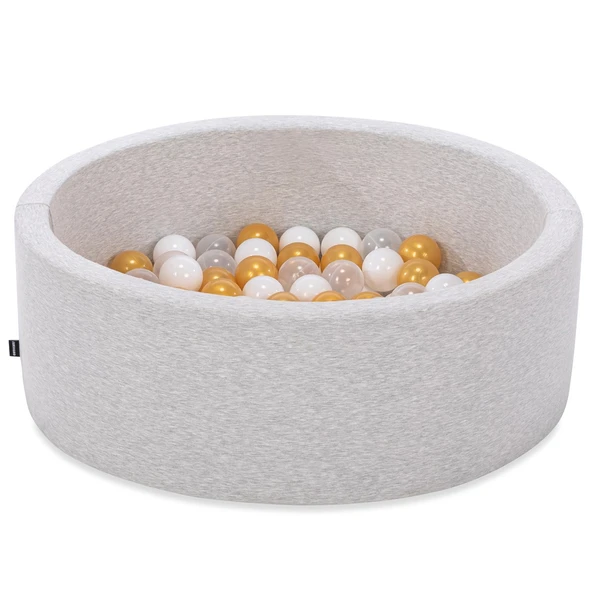 Wellgro Bubble Pops Açık Gri Sünger Top Havuzu / Gold, Beyaz, Şeffaf Toplu - Resim 2