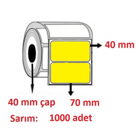 40X70 ECO TERMAL ETİKET SARI ( 1000 li )