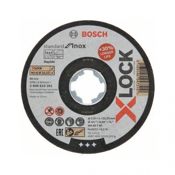 Bosch 115X1 mm X-Lock Inox Kesme Taşı