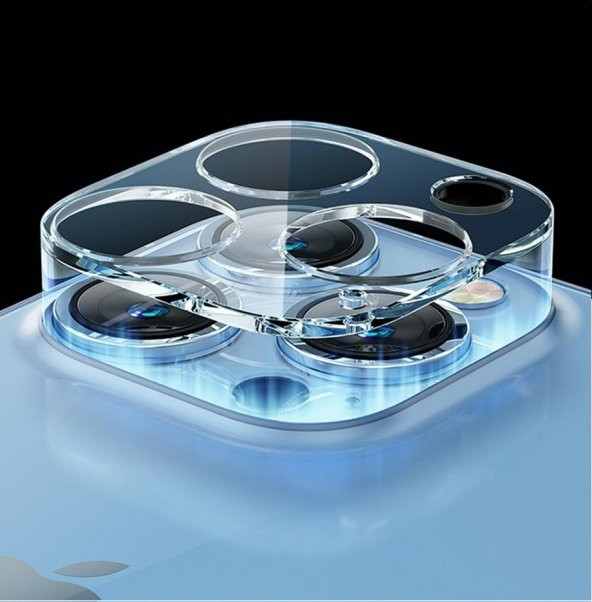 Vendas iPhone 13 Pro Max Uyumlu (13 Pro Max) Temperli Cam Şeffaf Kamera Lens Koruyucu - 2