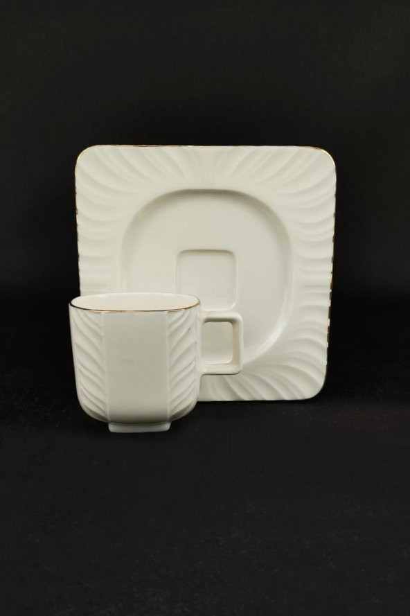 Digithome One Gold Line Porselen 6’lı Kahve Fincan Takımı Yaldızlı – SQFES-90 - 5