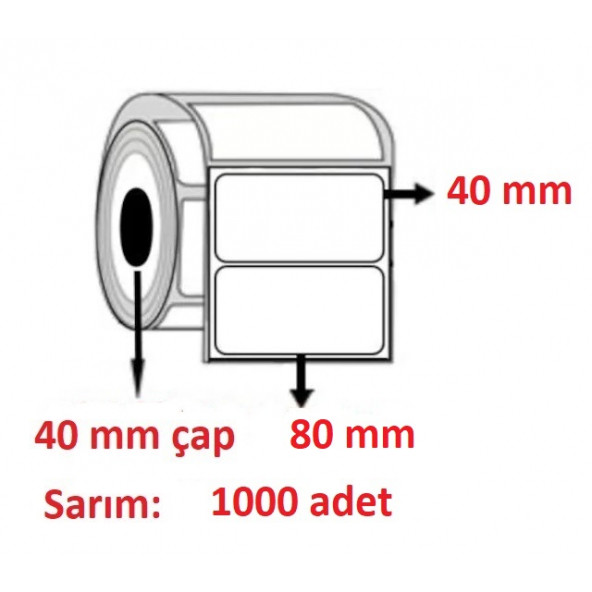 40X80 ECO TERMAL ETİKET ( 1000 li )