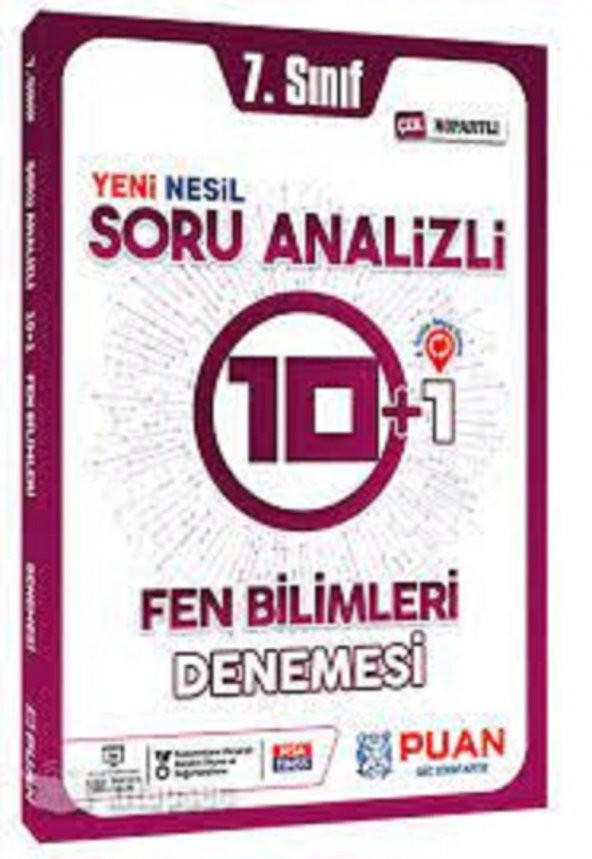 7. Sınıf Fen Bilimleri Soru Analizli 10+1 Deneme Puan Yayınları