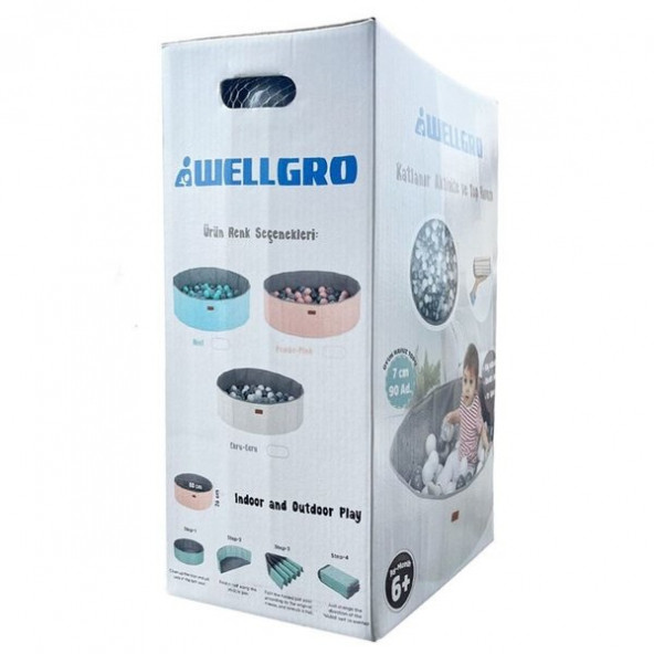 Wellgro 90 Toplu Katlanır Top Havuzu - Mint - 3