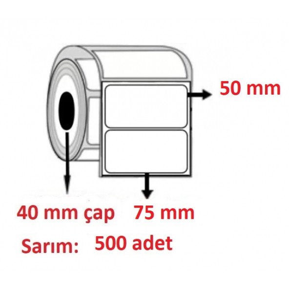 50X75 ECO TERMAL ETİKET  ( 500 li )