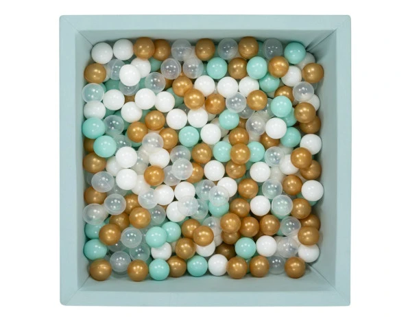 Wellgro Bubble Pop Mint Kare Top Havuzu-Mint/Beyaz/Şeffaf/Gold