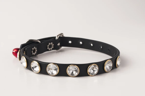 Privilege Swarovski Taşlı Kedi Tasması Siyah - 1