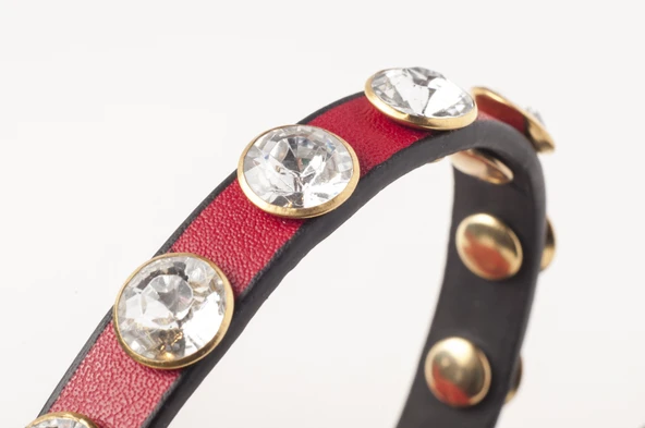 Privilege Swarovski Taşlı Kedi Tasması Kırmızı - 4