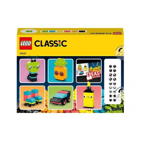 11027 Lego Classic Yaratıcı Neon Eğlence Yapım Parçaları 333 parça +5 yaş