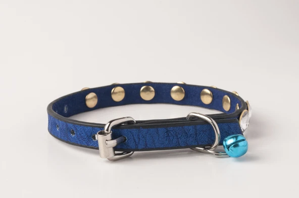 Privilege Swarovski Taşlı Kedi Tasması Mavi - Resim 2