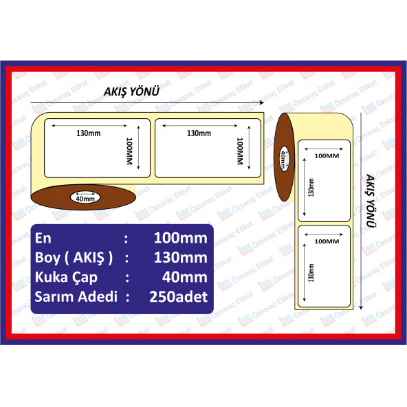 100X130 ECO TERMAL ETİKET ( 250 lü )