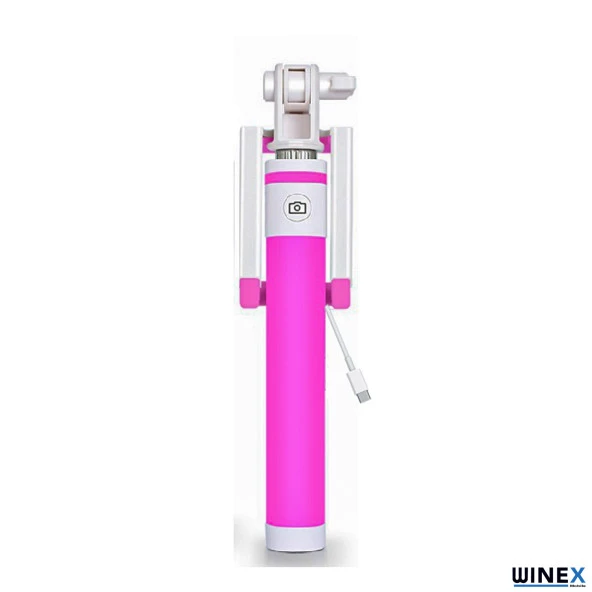 Winex SR342 Katlanabilir Type-C Selfie Stick Çubuğu Pembe - 2