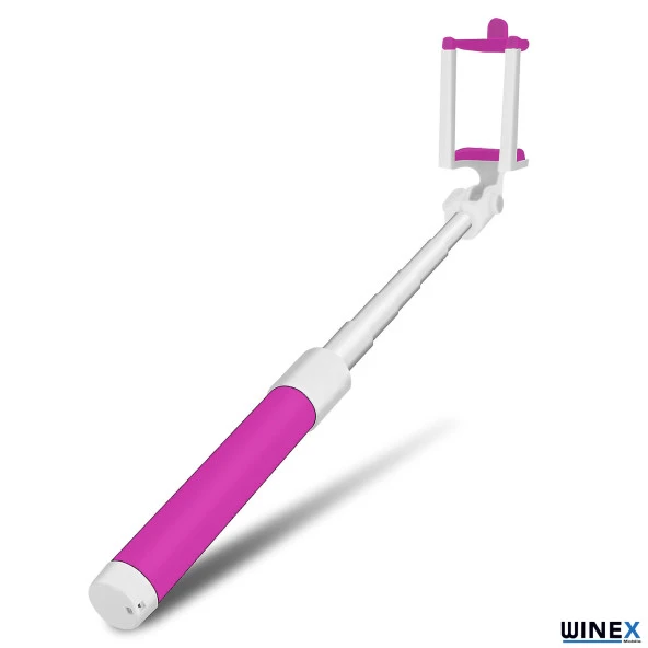 Winex SR342 Katlanabilir Type-C Selfie Stick Çubuğu Pembe - 4