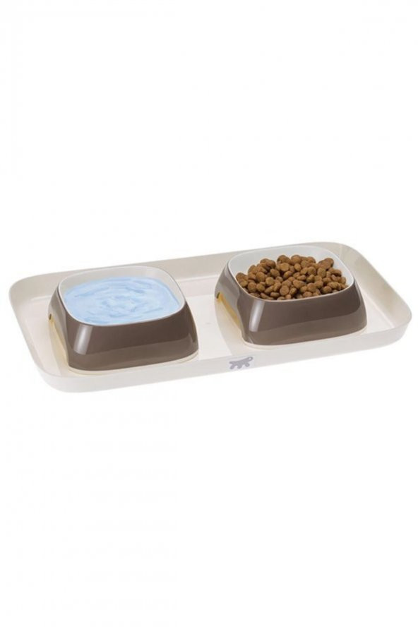 Ferplast Glam Small Melamin Tepsili Mama Ve Su Kabı Gri 800 Ml - 2