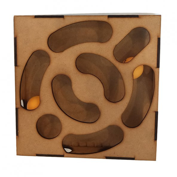 EDK Labirentli Üç Toplu Ahşap Kedi Oyuncağı - 2