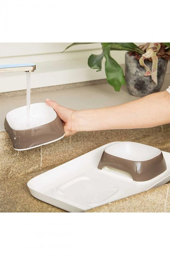 Ferplast Glam Small Melamin Tepsili Mama Ve Su Kabı Gri 200+200 Ml - 4