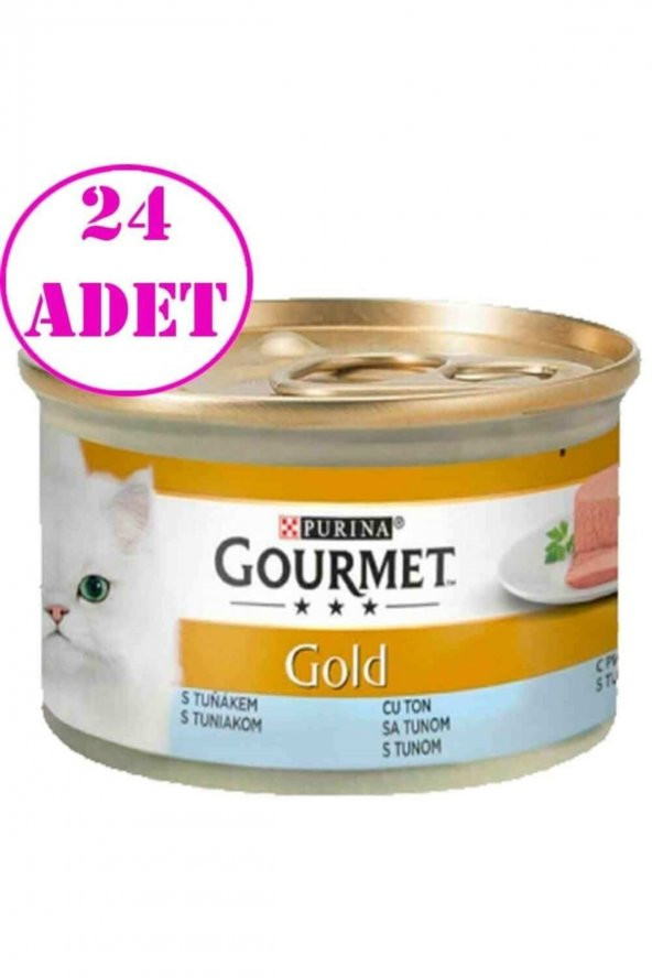 Gourmet Purina Gold Kıyılmış Ton Balıklı 85 gr 24'Lü Konserve Kedi Maması