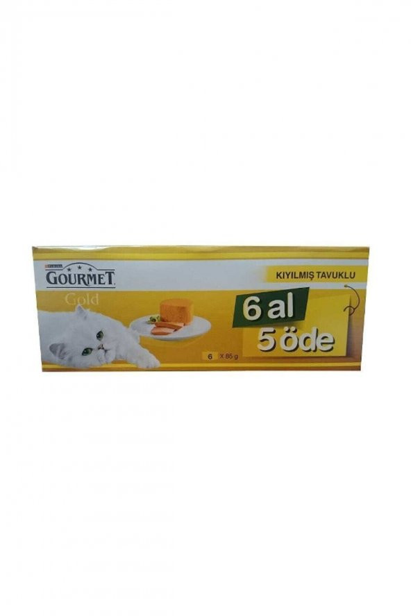 Gourmet Gold Kıyılmış Tavuk Etli Yetişkin Kedi Konserve Maması 85 gr 6 Al 5 Öde