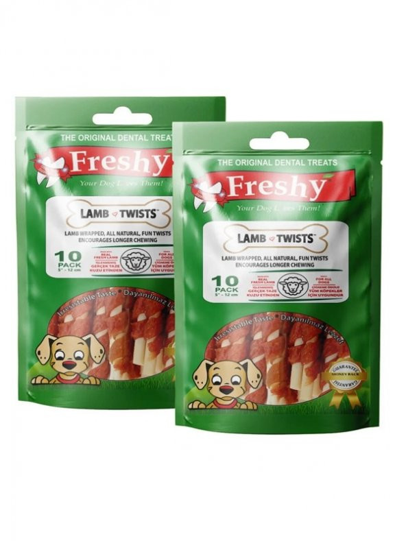 Freshy Lamb Twists Kuzulu Köpek Ödül Maması 2 X 100 gr. (2 Adet)