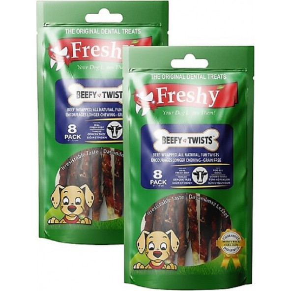 Freshy Beefy Twists Sığırlı Köpek Ödül Maması 2 X 75 gr. (2 Adet)