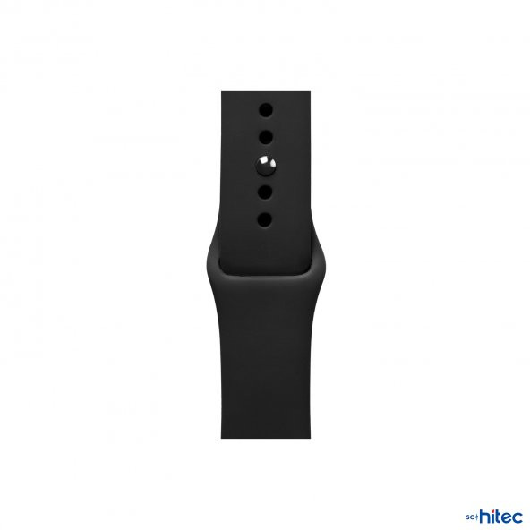 ScHitec 42-49mm Yeni Nesil Apple Uyumlu Akıllı Saat Kordonu Silikon Siyah - 2