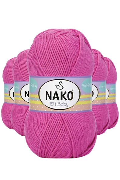 5 Adet Elite Baby El Örgü İpi Tüylenmeyen Bebek Yünü Çöl Gülü 5278 ürün görseli 1