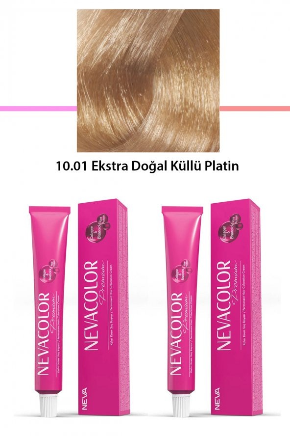 2 li Set Premium 10.01 Ekstra Doğal Küllü Platin - Kalıcı Krem Saç Boyası 2 X 50 g Tüp - 1