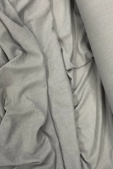 Keten Kumaş - Organik Kumaş - Perde Kumaşı - Ince Keten - Kıyafet Için Kumaş Örtü Gri 42 - 2