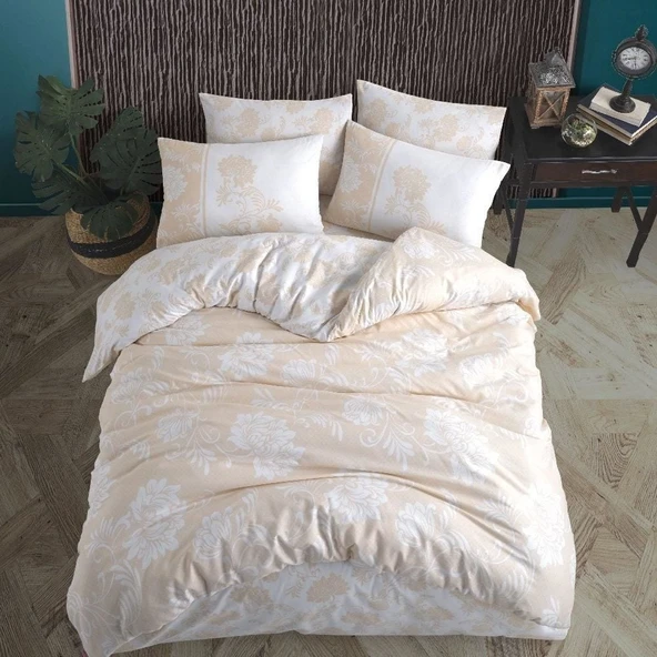 Hobby Çift Kişilik Ranforce Nevresim Takımı Jardin Gold - 2