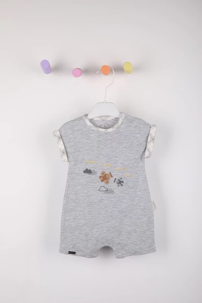 Helikopter Baskılı Yakası Çıtçıtlı Bayramlık Basic Tulum 12903 - Resim 9