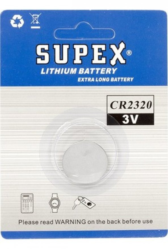 Supex CR2320 3V Lityum Tekli Paket Pil - 1