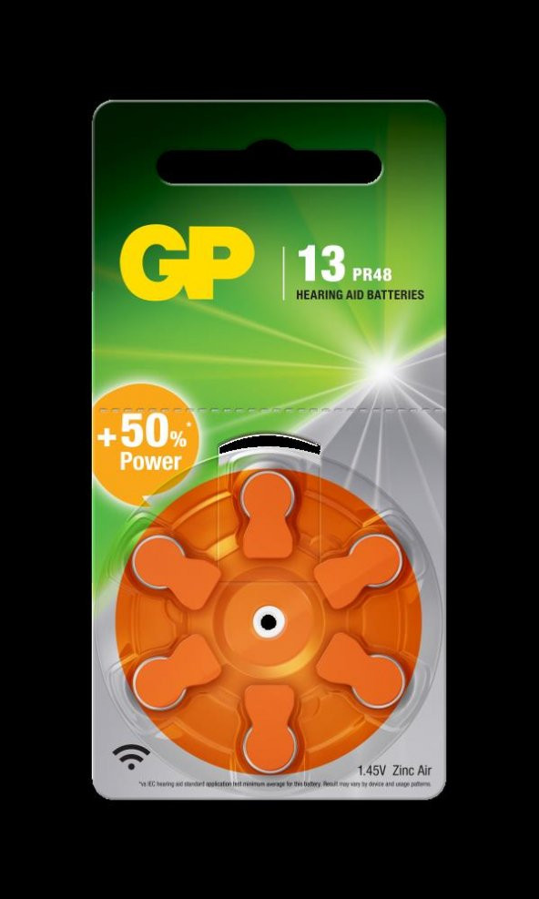 GP ZA13 1.4V Düğme Kulaklık Pili  6lı Paket