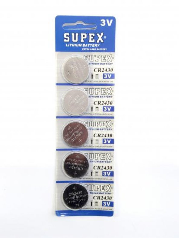 Supex CR2430-C5 3V Lityum Düğme Pil 5li Paket