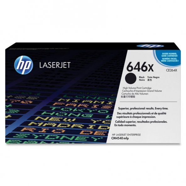 HP 646X Black Siyah Yüksek Kapasite 17.000 Sayfa Toner CE264X ürün görseli