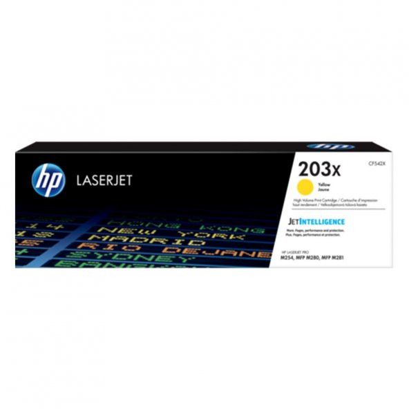 HP 203X Yellow Sarı Yüksek Kapasite 2.500 Sayfa Toner CF542X ürün görseli