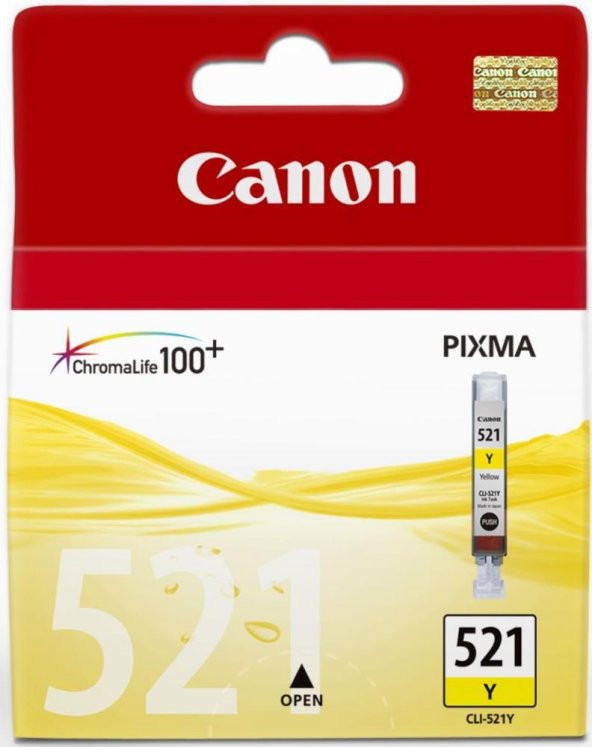 Canon CLI-521Y Yellow Sarı Mürekkep Kartuş MP260-540-550-560-620-630 MX860-870 ürün görseli 1