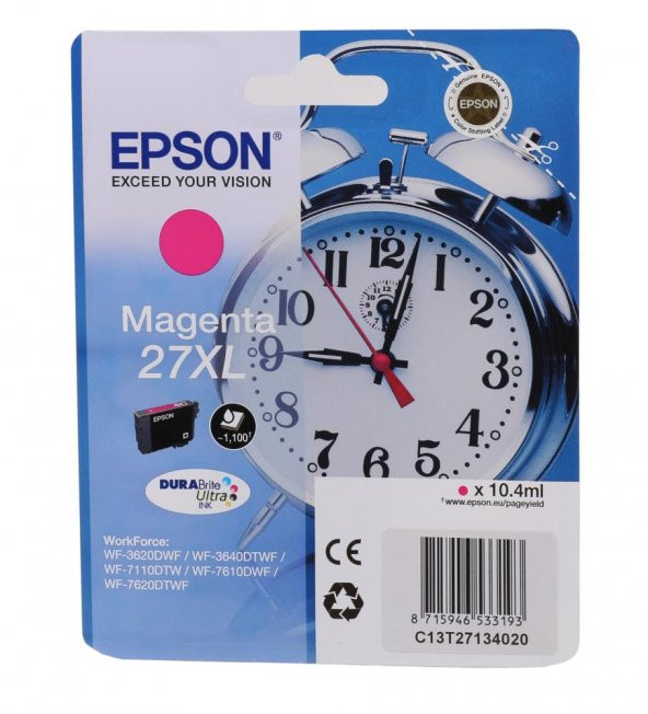 Epson 27XL Magenta Kırmızı Mürekkep Kartuş T27134012 ürün görseli