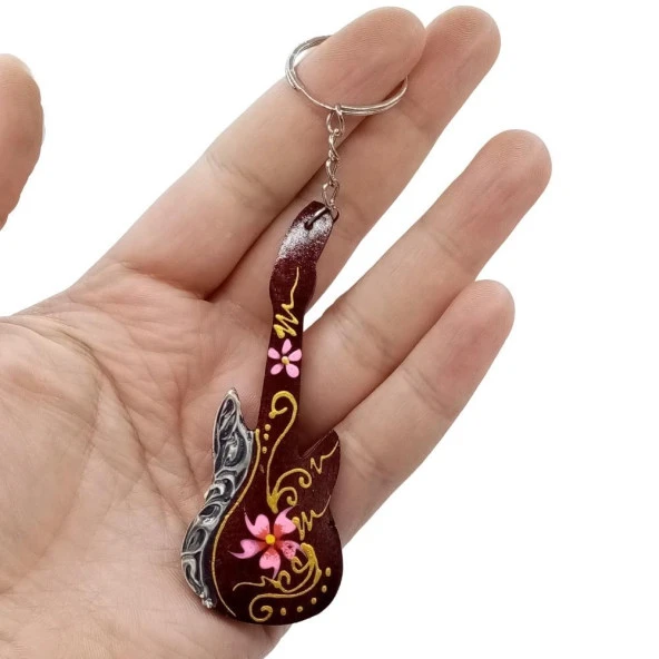 Hindistan Cevizi Gitar Anahtarlık Dörtlü Hediyelik Paket - Resim 3