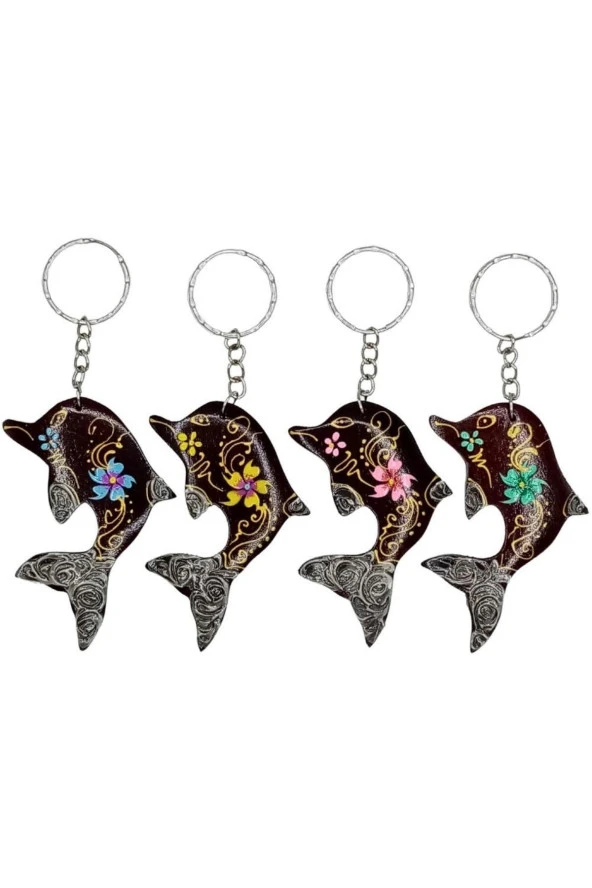 Hindistan Cevizi Yunus Balığı Anahtarlık Dörtlü Hediyelik Paket - Resim 5