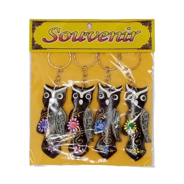 Hindistan Cevizi Baykuş Anahtarlık Dörtlü Hediyelik Paket - Resim 2